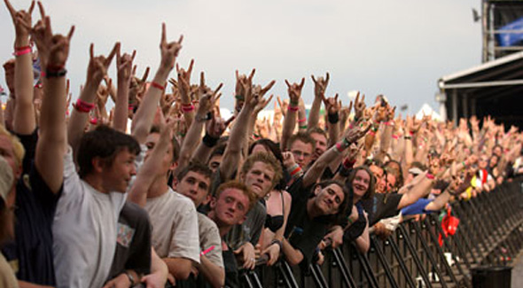 metal concert crowd hands